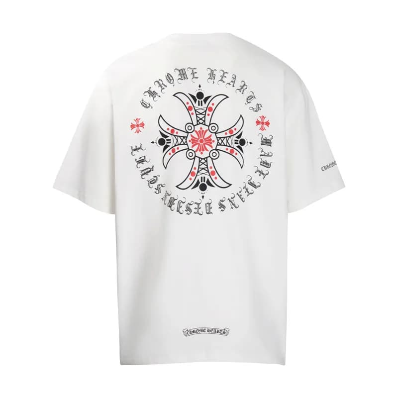 Chrome Hearts Graphic Tee Cross Motif Print — 6009白