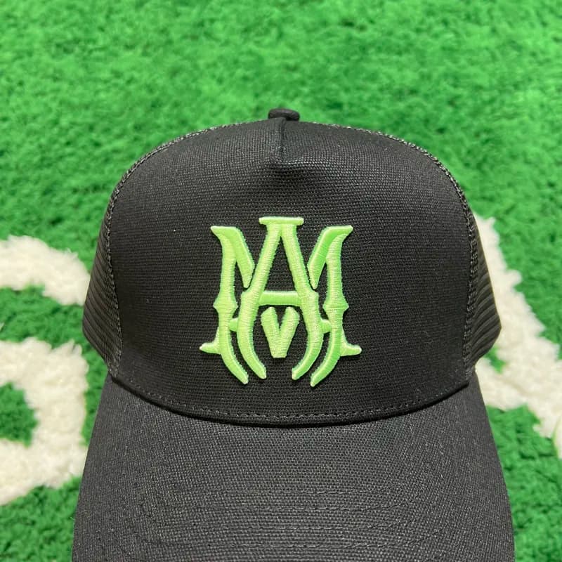 Trucker Cap Amiri Script — Spider Black (Green)