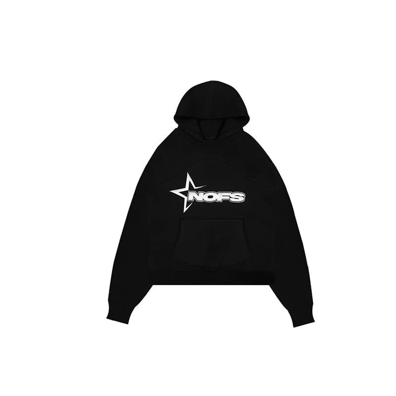 Corteiz Hoodie Star Logo — 黑色上衣
