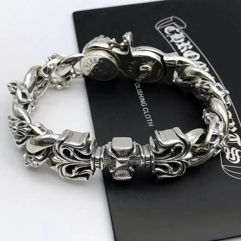 Chrome Hearts Dice Link Bracelet Sterling Silver — B002半满A款