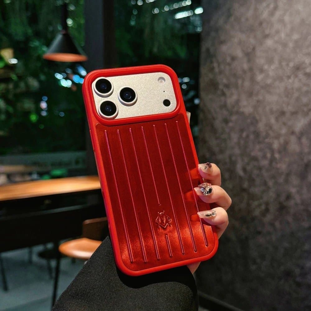 Apple iPhone Case Ribbed Design with Logo — 红色