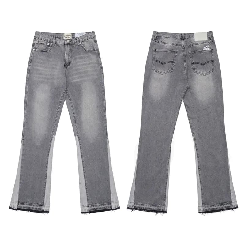 Gallery Dept. Distressed Straight Jeans Heavy Ripped — 639水洗烟灰