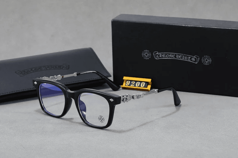 Chrome Hearts Optical Frame Black Acetate with Silver Hardware — c6