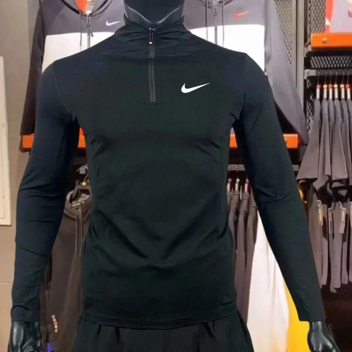 Nike Pro Tee Black with White Swoosh — 19