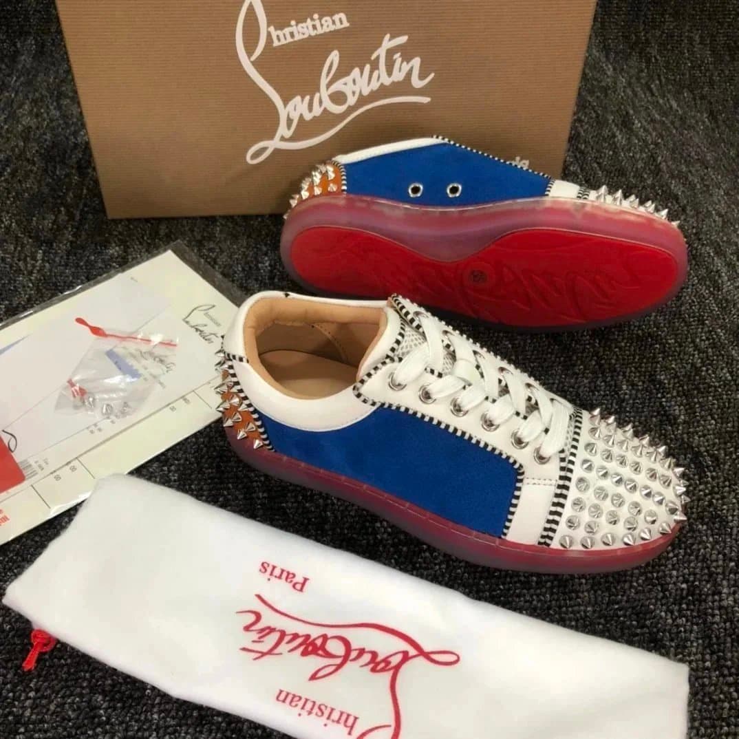 Christian Louboutin Louis Spikes Monochrome Red — 31