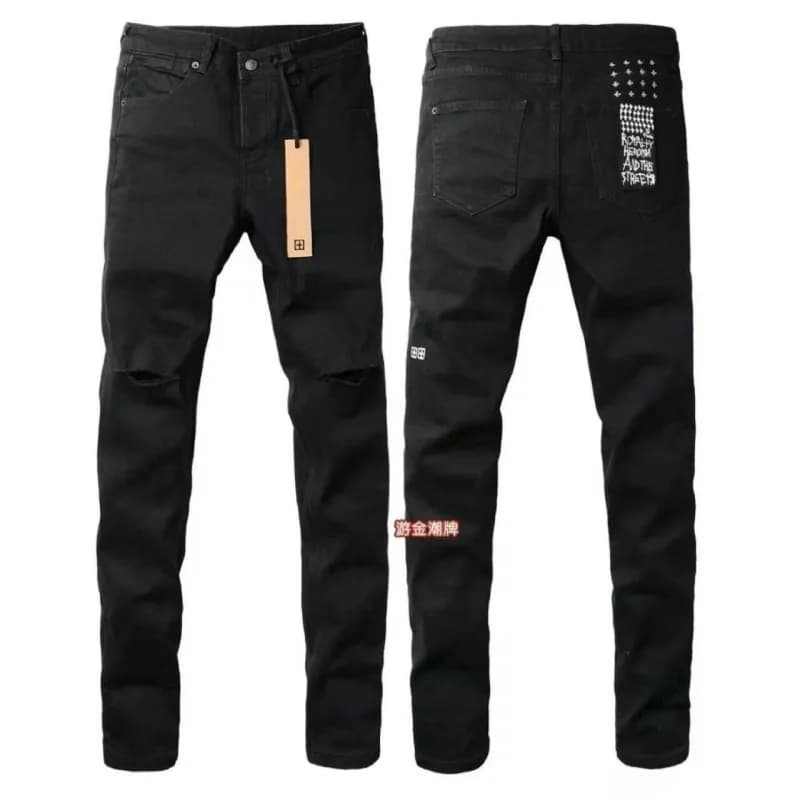 Ksubi Slim Fit Jeans Distressed with Back Pocket Print