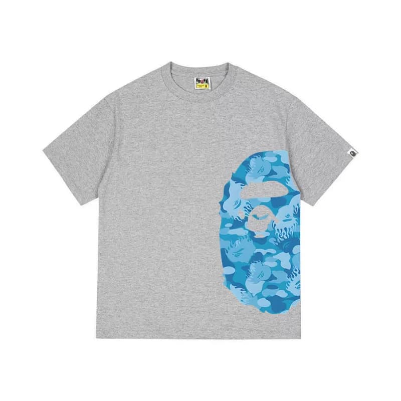 BAPE T-Shirt Camouflage Ape Head Print — 1323灰色