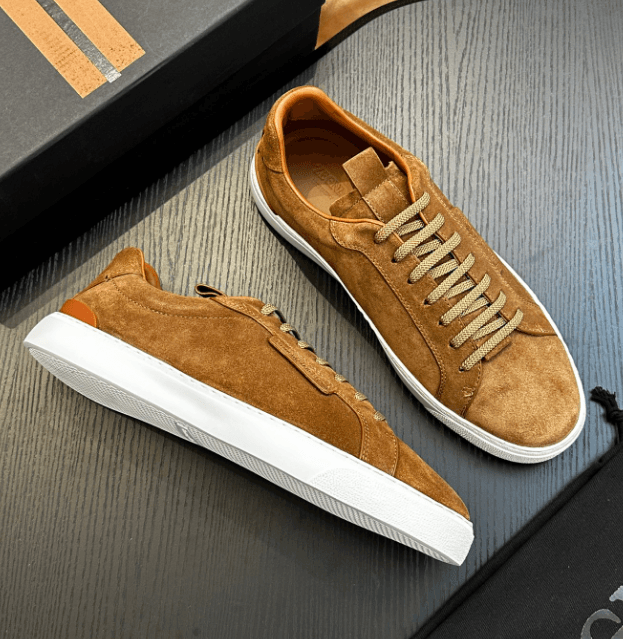 Prada Espresso Sneaker Black Suede — 22