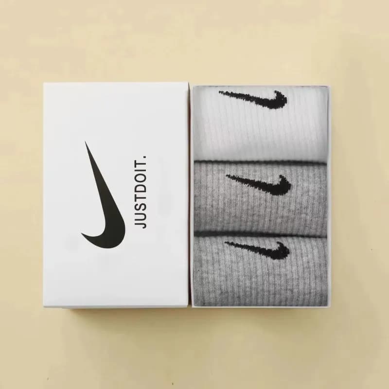 Nike Socks 3-Pack — 3双装【灰+灰+白】