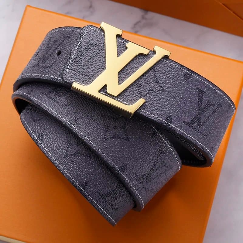 Louis Vuitton LV Belt Monogram Embossed — 灰花金扣【全套礼盒+打孔器】