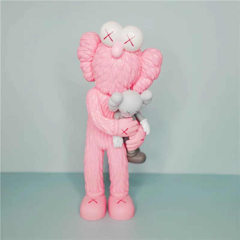 KAWS Companion Black with Yellow X Eyes — take携娃33cm-粉色