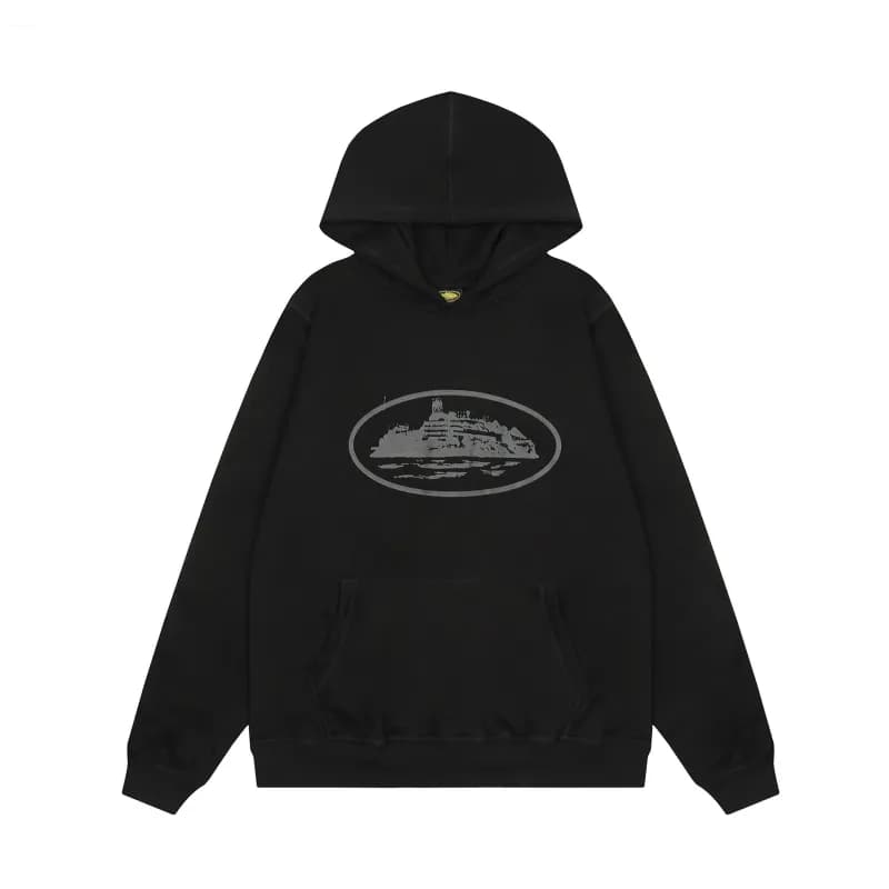 Corteiz Hoodie Script Logo — 910 黑黑