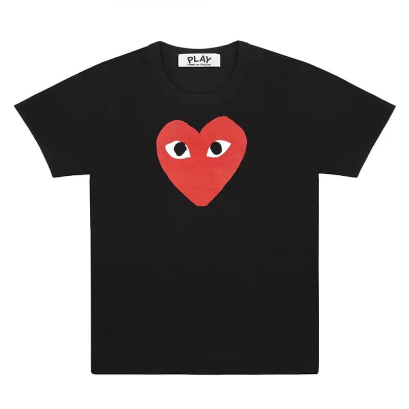 Comme des Garçons Heart Logo T-Shirt Red Heart with Eyes