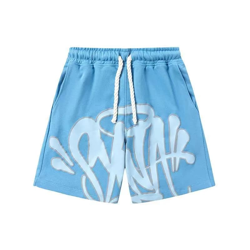 Gallery Dept. Hoodie and Shorts Set Two-Tone Logo — 2426蓝色短裤