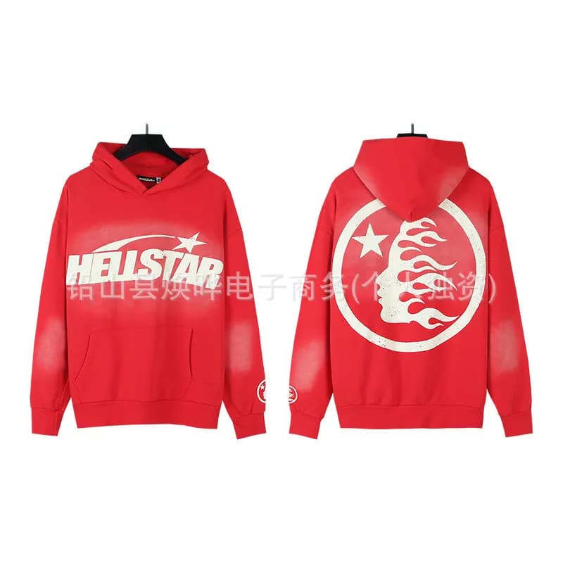 Hellstar Hooded Sweatshirt Flame Moon Graphic — 优质布◆地狱之星15