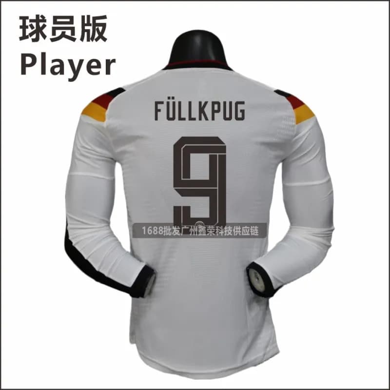 Adidas Germany Home Jersey Player Version — 长袖9号