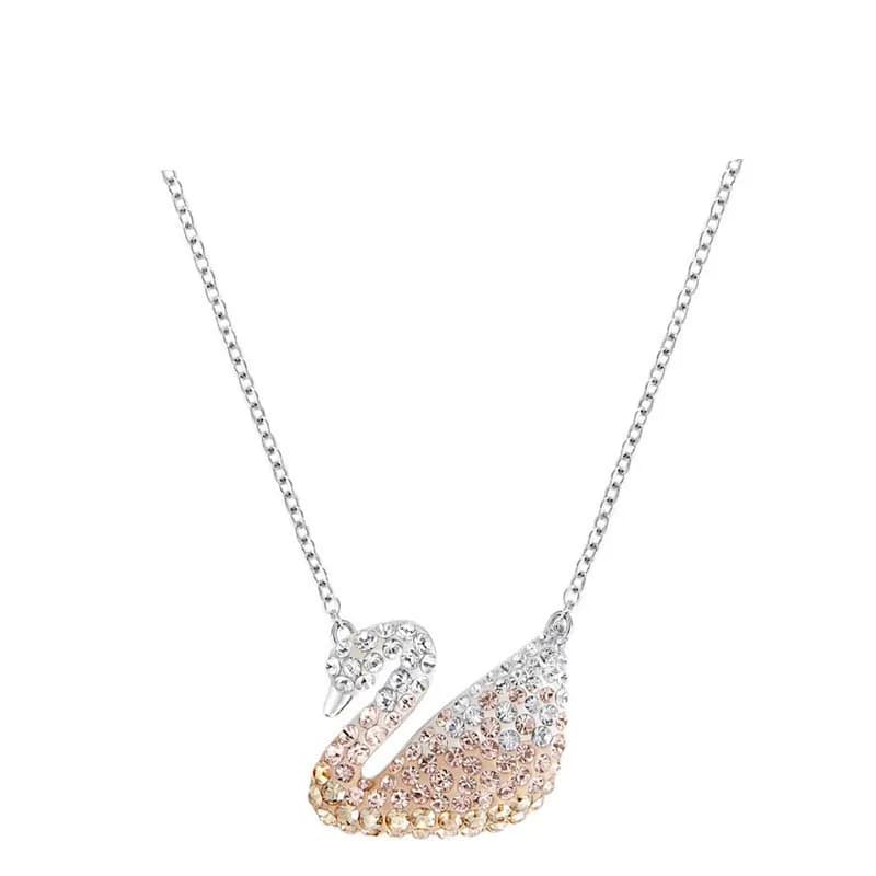 Tiffany & Co. HardWear Double Ring Pendant Pavé Diamond — Gradient gold swan necklace