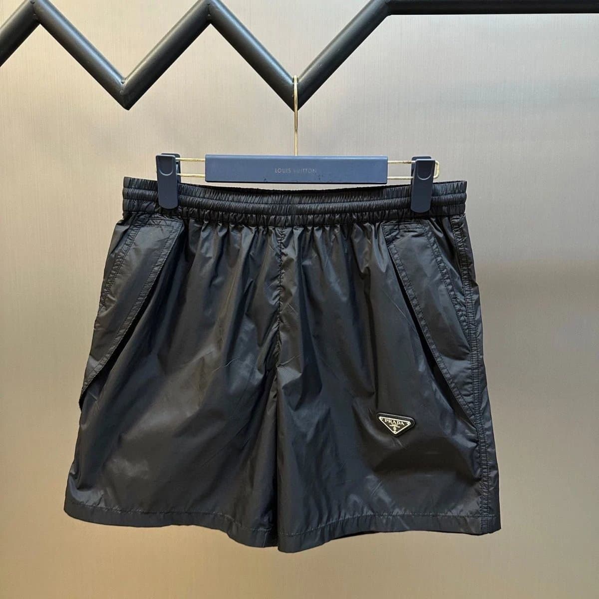 Prada Nylon Shorts Logo Patch