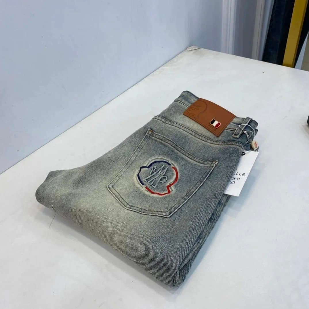 Moncler Denim Jeans Embroidered Logo