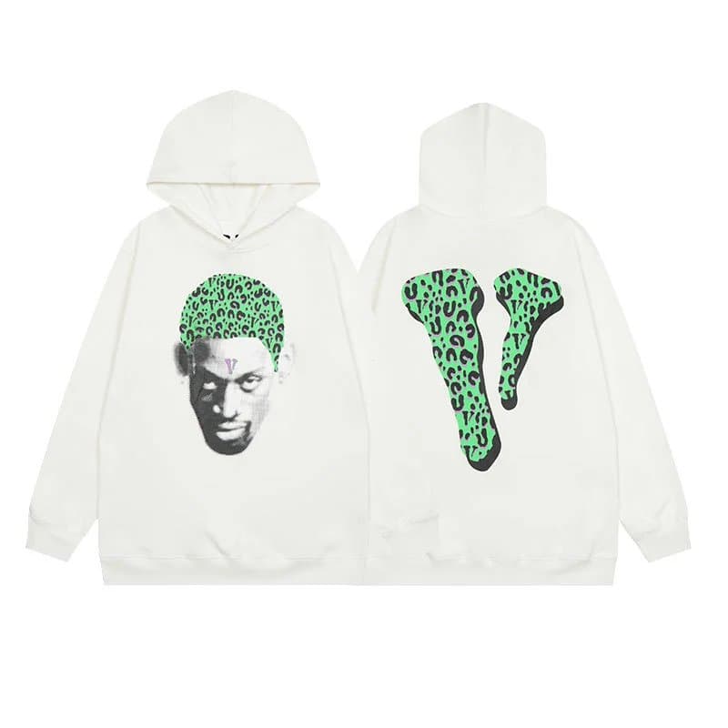 Vlone Hoodie Rose Embroidered — 6709 白色
