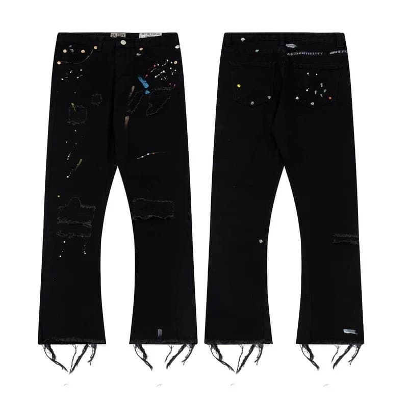 Levi's Wide-Leg Jeans Two-Tone Patchwork — G200黑色【35号】