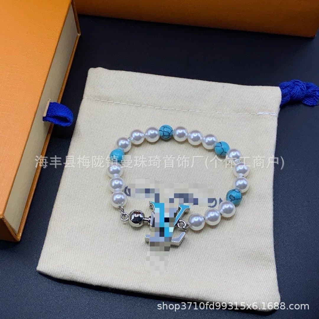 Louis Vuitton LV Pearl Bracelet Turquoise and Pearl