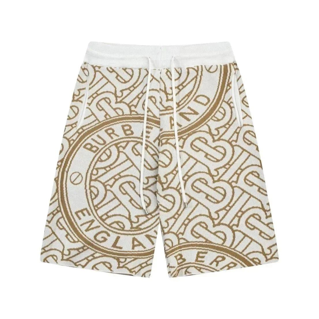 Burberry Monogram Print Shorts Equestrian Knight Pattern — 020105007