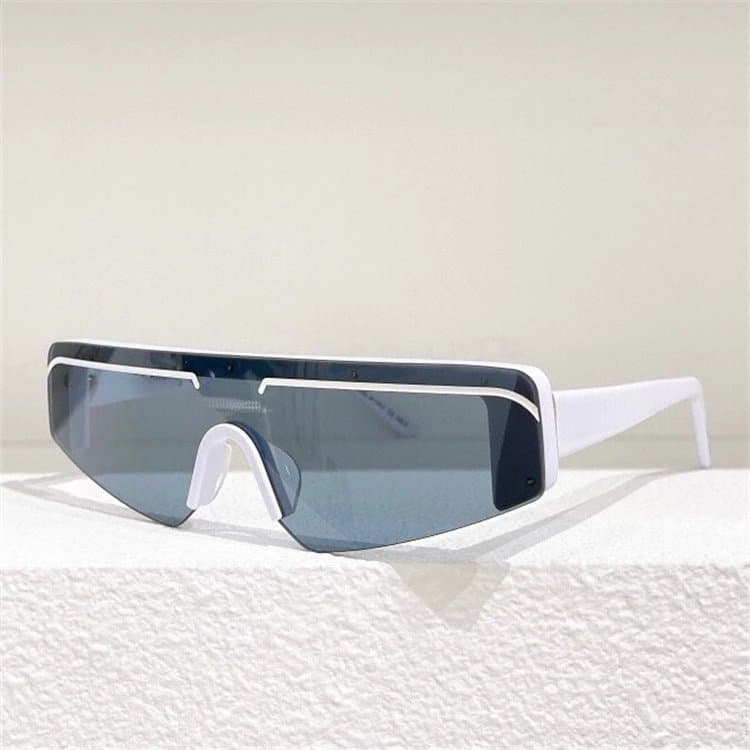 Gentle Monster Shield Sunglasses White Frame Grey Lens