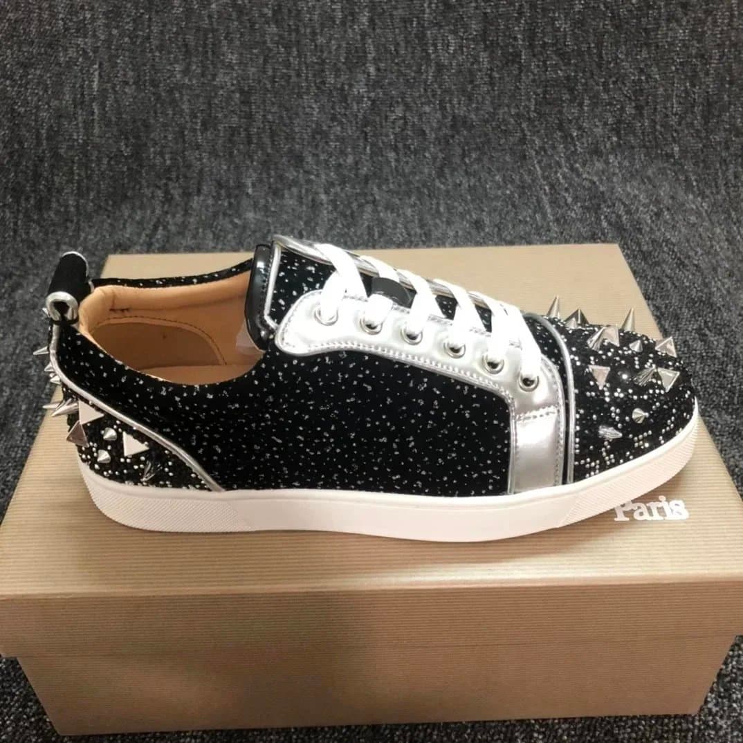 Christian Louboutin Louis Spikes Monochrome Red — 13