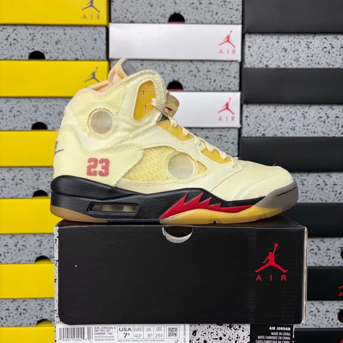 Off-White Air Jordan 5 Retro SP Sail/Fire Red/Muslin/Black