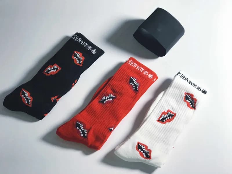 Neighborhood Lips Print Socks Multi-Color Lips Graphic
