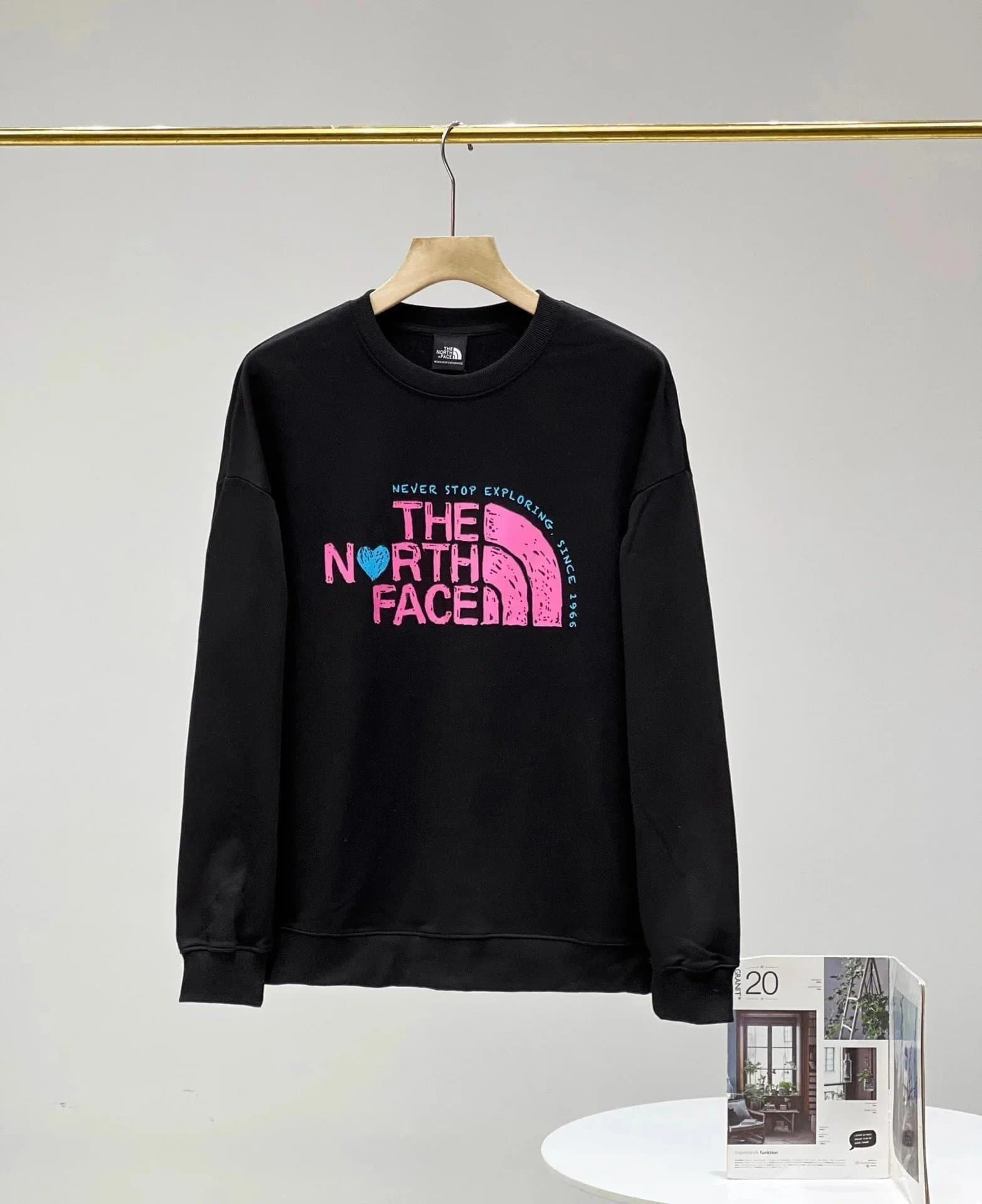 The North Face Logo Tee Neon Pink Heart Logo — 35