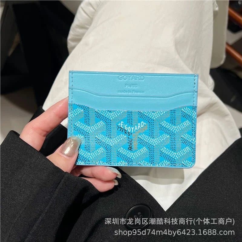 Goyard Card Holder Chevron Print — 10*8带礼盒 · 浅蓝色带礼盒