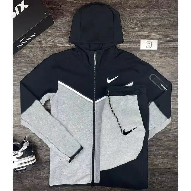 Nike Windrunner Jacket & Shorts Set White/Black — 3