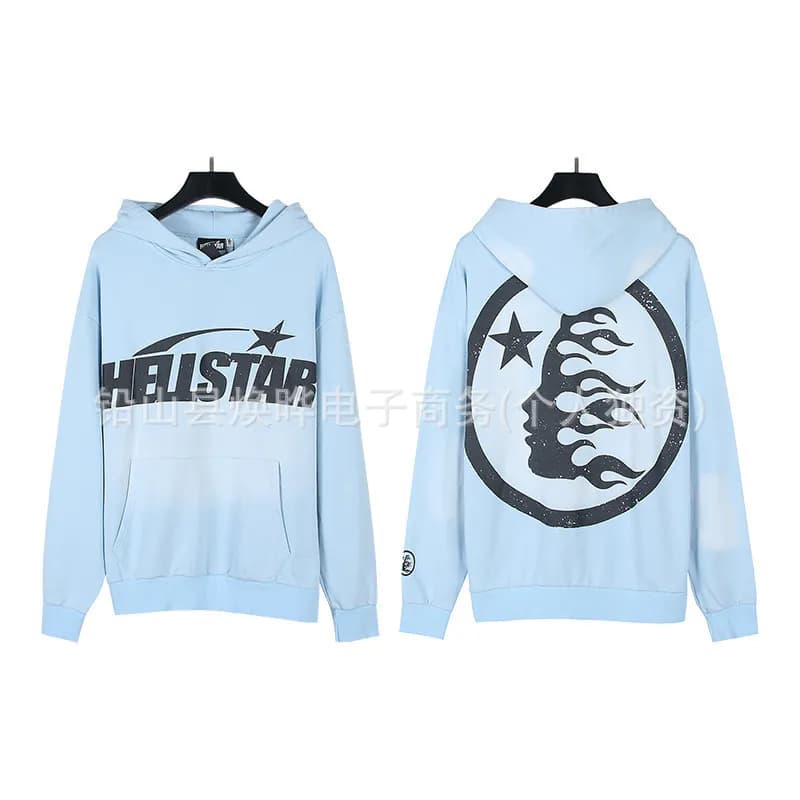 Hellstar Hooded Sweatshirt Flame Moon Graphic — 优质布◆地狱之星29
