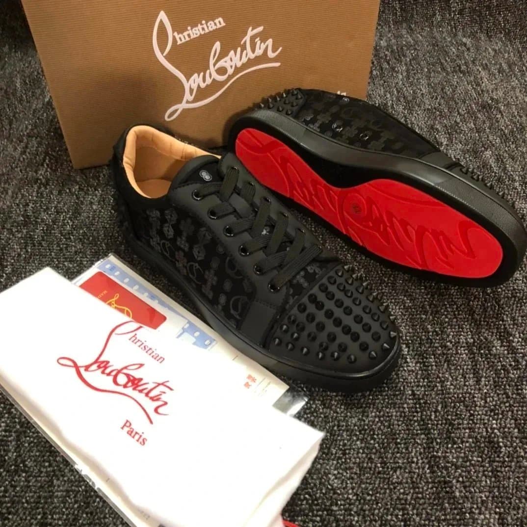 Christian Louboutin Louis Spikes Monochrome Red — 21