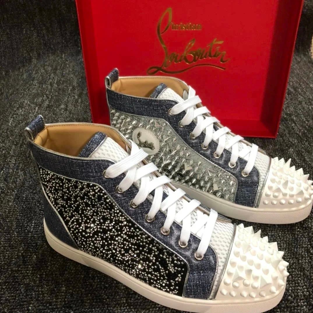 Christian Louboutin Louis Spikes Monochrome Red — 29