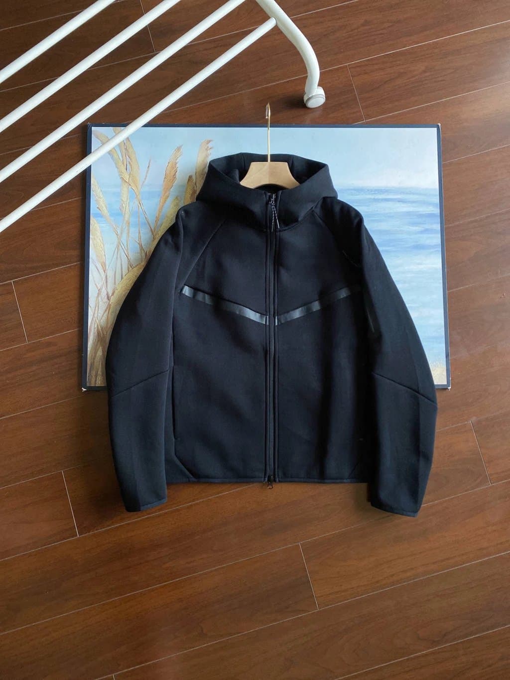 Nike Tech Fleece Hooded Jacket Wine Red — 黑色外套