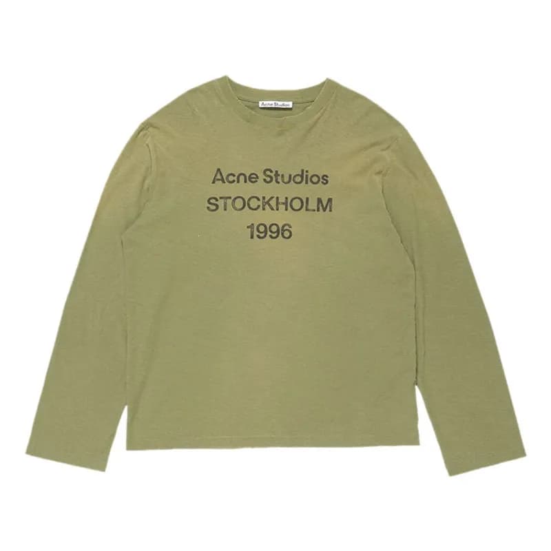 Acne Studios Logo T-Shirt Distressed Grey — ELEV-橄榄3286