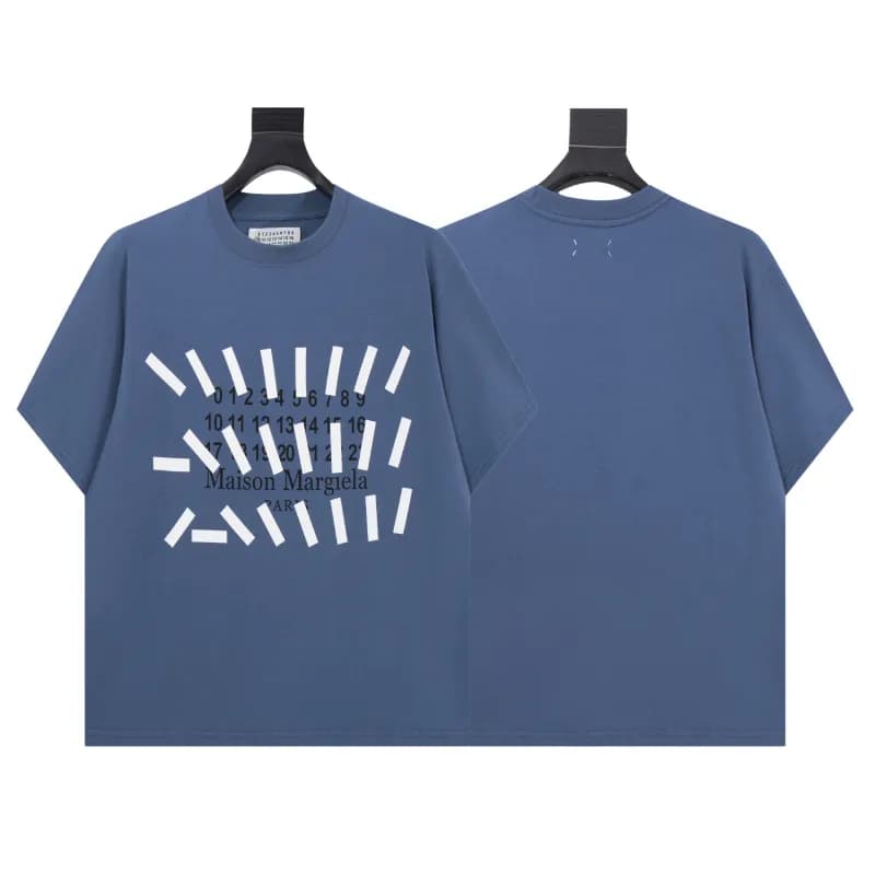 Maison Margiela Replica T-Shirt Numbered Neckline — 7042深蓝