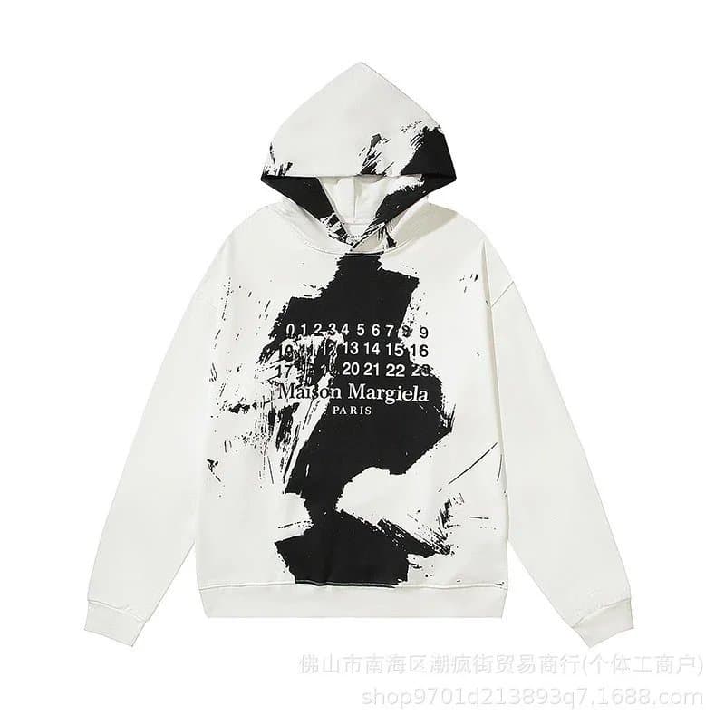 Maison Margiela Hooded Sweatshirt Paint Splatter Print