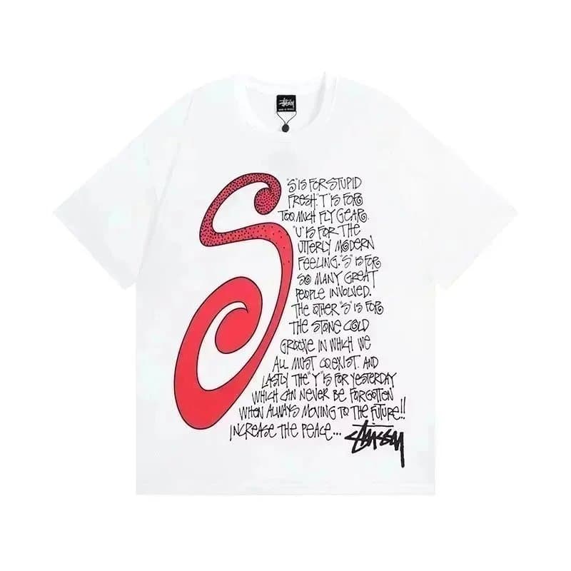 Stüssy Graphic Tee S Logo Script — 105白色