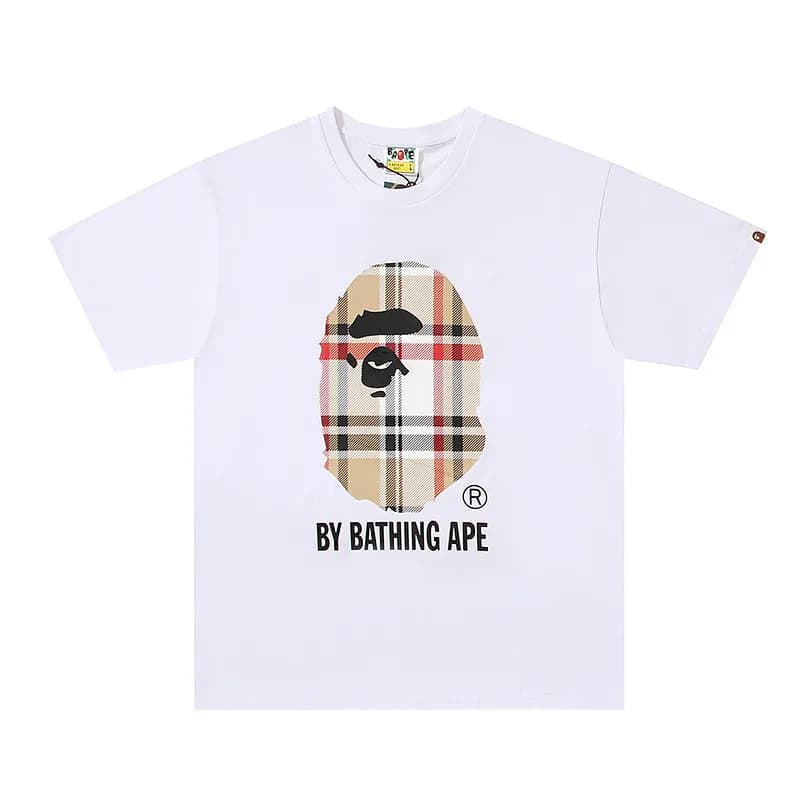 BAPE Graphic T-Shirt Moon Ape — Navy blue 5222 white