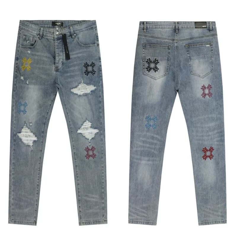 Amiri Skeleton Jeans Bone Print — 8217 blue