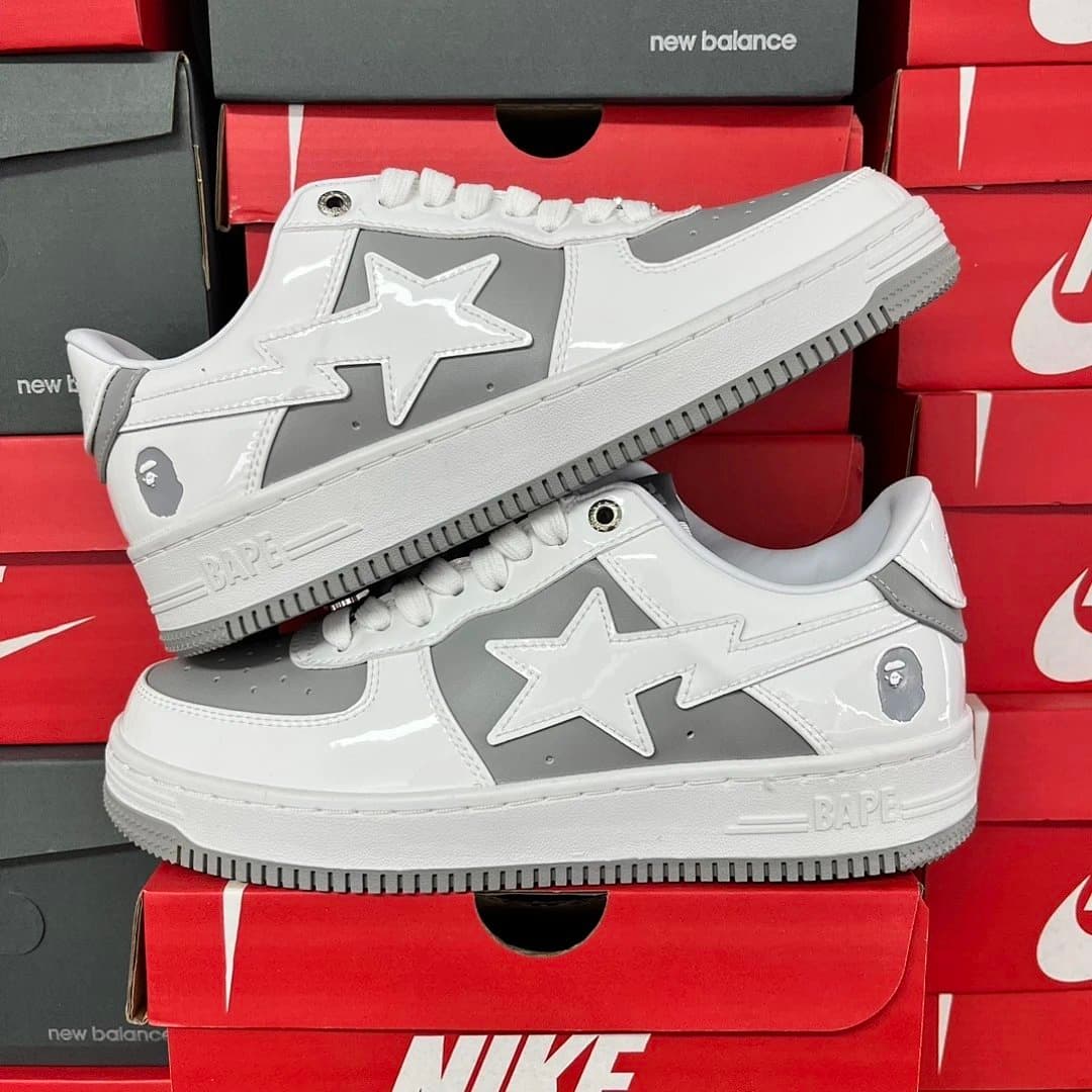 Marvel Bape Sta Iron Man — 白镜面灰皮1K30-191-328