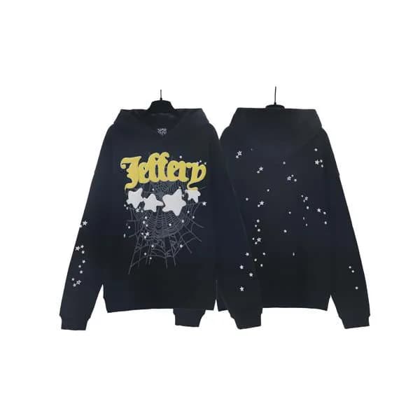 Sp5der Hoodie Spider Web Graphic — 柠檬黄 193 黑色