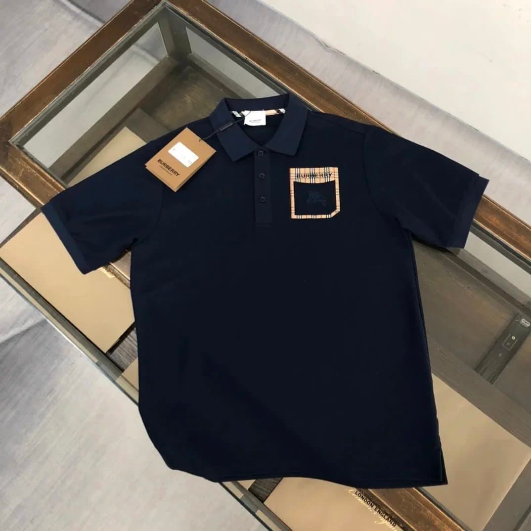 Burberry Polo Shirt Check Patch Pocket — 08
