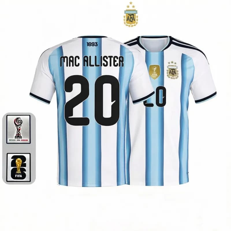 Nike England 1998 World Cup Home Jersey Saka #7 — Argentina home jersey, number 20, with captain's armband
