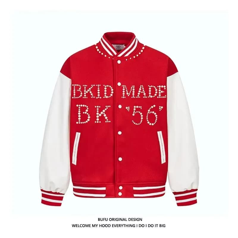 Varsity Jacket Kith x Travis Scott KMKSKS — LS169红色