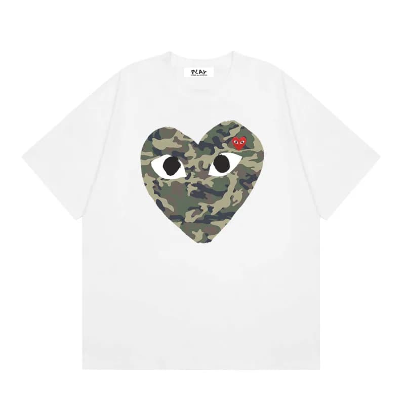 Comme des Garçons Heart Logo T-Shirt Five Hearts Gradient — 11 white